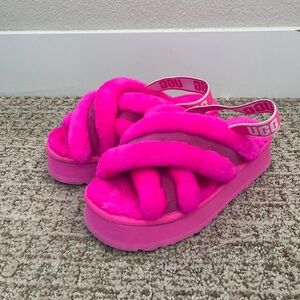 Hot Pink Platform Ugg Slippers